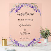 Wedding lavender watercolored welcome アクリルサイン (ウェディング)