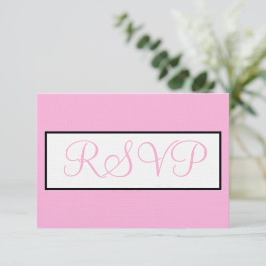 Wedding Light Pink White RSVP (スタンド正面)