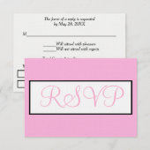 Wedding Light Pink White RSVP (正面/裏面)