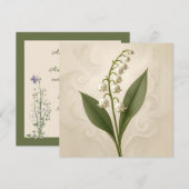 Wedding Lily of the Valley Watercolor 招待状 (正面/裏面)