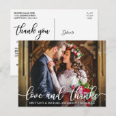 Wedding Love and Gratitude Thank You Photo ポストカード (正面/裏面)