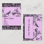 WEDDING LOVE BIRDS ,black and white pink 名刺 (正面/裏面)