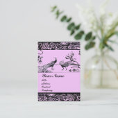 WEDDING LOVE BIRDS ,black and white pink 名刺 (スタンド正面)
