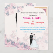 wedding, love, bride, daisies, invitation, groom 招待状 (正面/裏面)