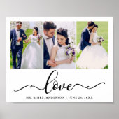 Wedding Love Elegant Black Script 3 Photo ポスター (正面)