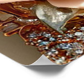 Wedding Luxury Gold Peach Rose Diamonds Pearls ✨🌸 ポスター (角)