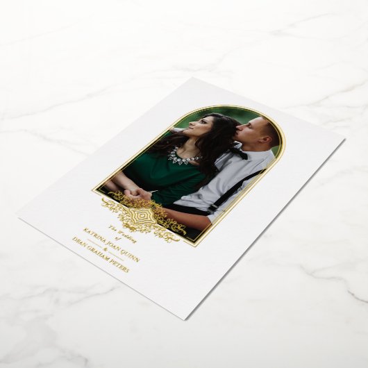 Wedding Luxury Golden Arch Effect Photo 箔招待状 (回転した状態)