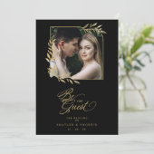 Wedding Luxury Golden Branches Frame Chic Photo (スタンド正面)