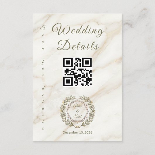 Wedding Marble and Laurel / Boda Mármol y Laurel エンクロージャーカード (正面)