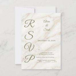 Wedding Marble and Laurel / Boda Mármol y Laurel 出欠カード