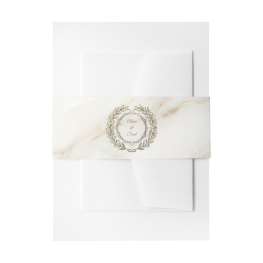 Wedding Marble and Laurel / Boda Mármol y Laurel 招待状ベリーバンド (正面例)