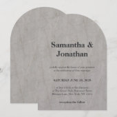 Wedding Marble textured wood 招待状 (正面/裏面)