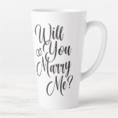 Wedding Marriage Elegant Script Proposal カフェラテマグ (右)