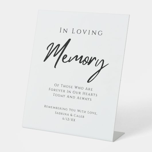 Wedding Memorial Modern Black And White 台座サイン (正面)