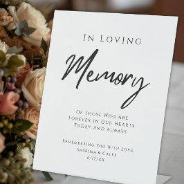 Wedding Memorial Modern Black And White 台座サイン