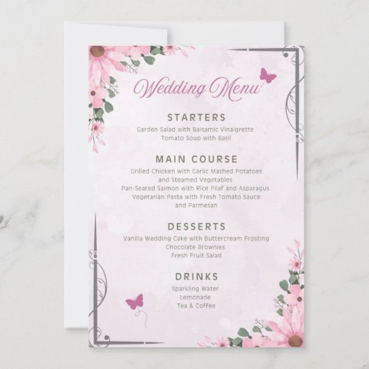 Wedding Menu セーブザデート (裏面)