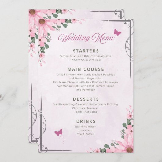 Wedding Menu セーブザデート (正面/裏面)