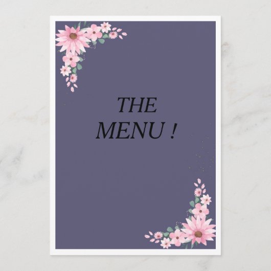 Wedding Menu メニュー (裏面)