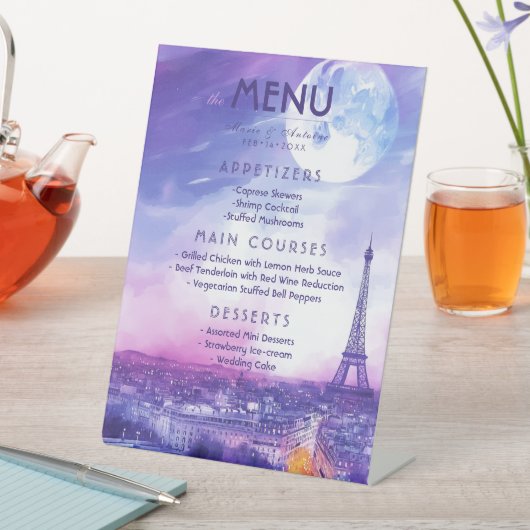 Wedding Menu Amour Éternel à la Parisienne  台座サイン (インサイチュ)