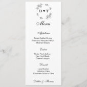 Wedding Menu Card メニュー (正面)