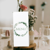 Wedding Menu Card with Botanical Wreath Design メニュー