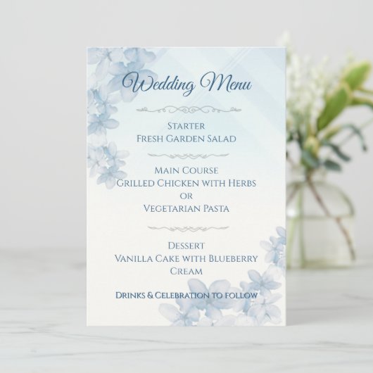 Wedding Menu Elegant Editable  メニュー (スタンド正面)