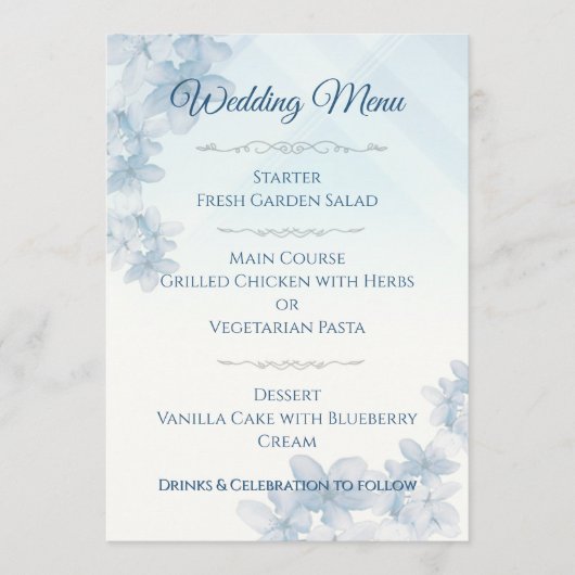 Wedding Menu Elegant Editable  メニュー (正面)