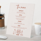 Wedding Menu Hand Drawn Food Whimsical 台座サイン (インサイチュ)