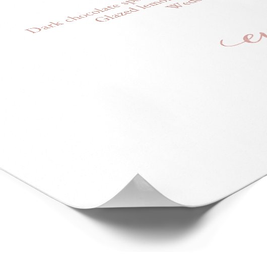 Wedding Menu Simple Elegant Calligraphy ポスター (角)