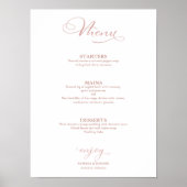 Wedding Menu Simple Elegant Calligraphy ポスター (正面)