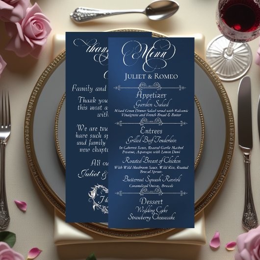Wedding Menu & Thank You - Blue メニュー