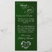 Wedding Menu & Thank You - Emerald メニュー (裏面)