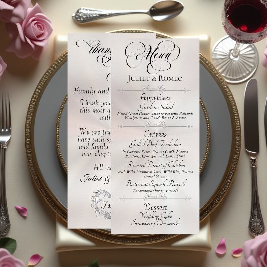 Wedding Menu & Thank You - White Pearl メニュー