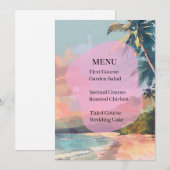 Wedding Menu Tropical Beach Sunset  メニュー (正面/裏面)