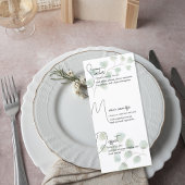 Wedding Menu with Eucalyptus Leaves メニュー