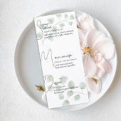 Wedding Menu with Eucalyptus Leaves メニュー