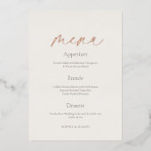 Wedding Menu with Real Gold Foil | Minimal Ivory  箔招待状 (正面)