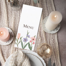 Wedding Menu with Soft Botanical Garden Design メニュー