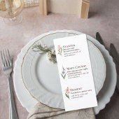 Wedding Menu with Soft Botanical Garden Design メニュー