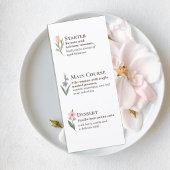 Wedding Menu with Soft Botanical Garden Design メニュー