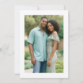 Wedding Minimalist Green Flowers & Branches Photo 招待状 (裏面)