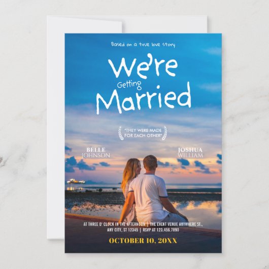 Wedding Minimalist movie poster photo 招待状 (正面)