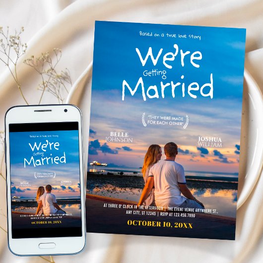 Wedding Minimalist movie poster photo 招待状