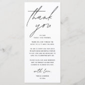Wedding Minimalist Wedding Dinner Thank You Card プログラム (正面)