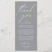 Wedding Minimalist Wedding Dinner Thank You Card プログラム (正面)
