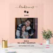 Wedding Modern Photo Couple Pet Dog Drinks on Us アクリルサイン (ウェディング)