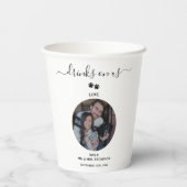 Wedding Modern Photo Couple Pet Dog Drinks on Us 紙コップ (裏面)