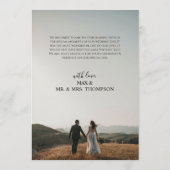 Wedding Modern Photo Couple Pet Dog My Humans サンキューカード (裏面)