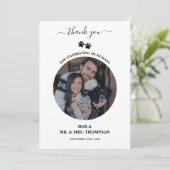 Wedding Modern Photo Couple Pet Dog My Humans サンキューカード (スタンド正面)