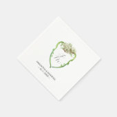 Wedding Monogram Napkins Green Hydrangea スタンダードカクテルナプキン (角)